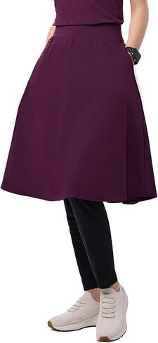 تنانير Jennifer 2 -Pocket Flared Scrub for Women - Soft Fabric Skirt Scrubs ، حزام مرن ، Fit Classic in Kuwait