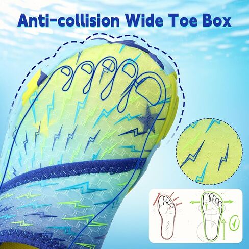 Kids Water Shoes Boys Girls - Wide Toe Box Quick Dry Barefoot Shoes Breathable Non Slip Aqua Athletic Sneakers for Swim Beach Pool Kayak Hiking Sand Walking Travel Essentials (Little Kid/Big Kid) in Saudi Arabia