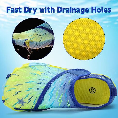 Kids Water Shoes Boys Girls - Wide Toe Box Quick Dry Barefoot Shoes Breathable Non Slip Aqua Athletic Sneakers for Swim Beach Pool Kayak Hiking Sand Walking Travel Essentials (Little Kid/Big Kid) in Saudi Arabia