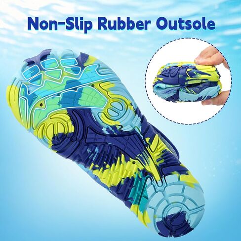 Kids Water Shoes Boys Girls - Wide Toe Box Quick Dry Barefoot Shoes Breathable Non Slip Aqua Athletic Sneakers for Swim Beach Pool Kayak Hiking Sand Walking Travel Essentials (Little Kid/Big Kid) in Saudi Arabia