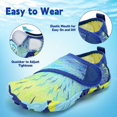 Kids Water Shoes Boys Girls - Wide Toe Box Quick Dry Barefoot Shoes Breathable Non Slip Aqua Athletic Sneakers for Swim Beach Pool Kayak Hiking Sand Walking Travel Essentials (Little Kid/Big Kid) in Saudi Arabia