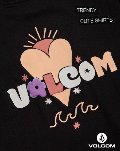 Volcom Girls Crop Top - Short Sleeve Graphic Tees with Pocket, Casual Crewneck Pullover Summer Tops for Girls (Sizes: 7-16) in Saudi Arabia