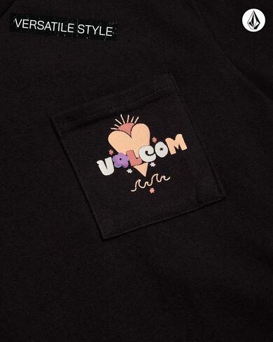 Volcom Girls Crop Top - Short Sleeve Graphic Tees with Pocket, Casual Crewneck Pullover Summer Tops for Girls (Sizes: 7-16) in Saudi Arabia