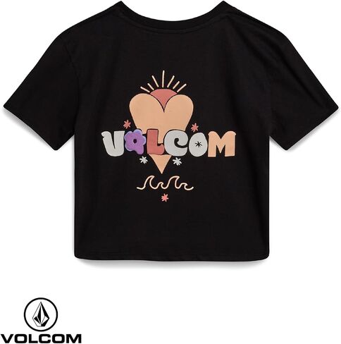 Volcom Girls Crop Top - Short Sleeve Graphic Tees with Pocket, Casual Crewneck Pullover Summer Tops for Girls (Sizes: 7-16) in Saudi Arabia