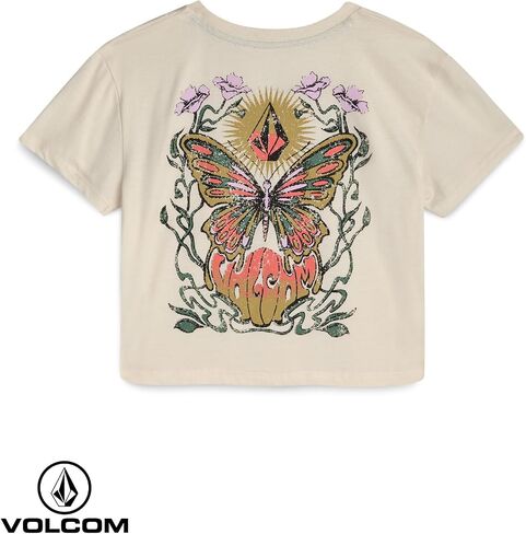 Volcom Girls Crop Top - Short Sleeve Graphic Tees with Pocket, Casual Crewneck Pullover Summer Tops for Girls (Sizes: 7-16) in Saudi Arabia