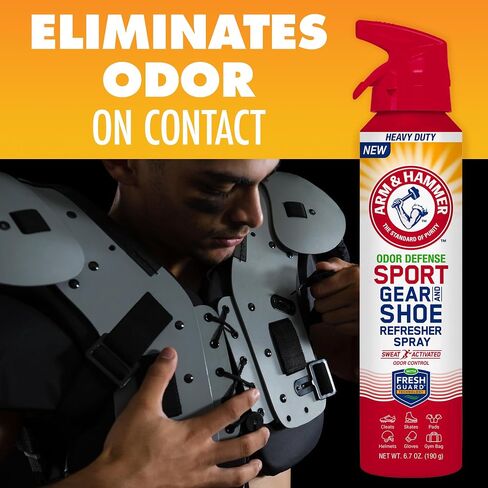 رذاذ Arm & Hammer ™ Sport Gear & Shoe Refresher ، الدفاع عن الرائحة الشاقية للمعدات الرياضية والأحذية ، مزيل العرق لأكياس الصالة الرياضية ، قفازات الملاكمة ، معدات الهوكي ، ومنصات كرة القدم (6.7 أوقية) (3 عبوات) in Saudi Arabia