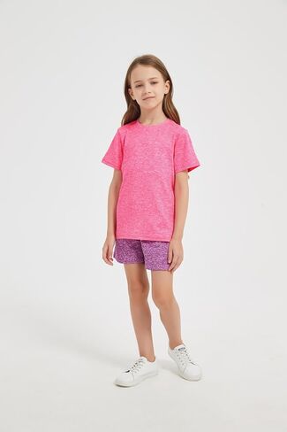 4-Pack Kids/Girls/Teen Girls Active Quick Dry T-Shirts Short Sleeve Shirts Athletic Performance T-Shirt（5-18 Years） in Saudi Arabia