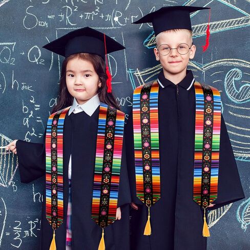 Wehhbtye 6Pcs/4Pcs Mexican Graduation Stole Sash 2025, Mexican Serape Sash, Mexico Class Sash Scarf for Graduation Ceremony in Kuwait