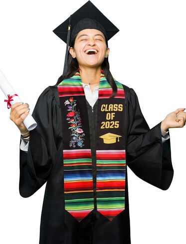 Mexican Graduation Sash Vibrant Print Mexican Flag Stole for Grads Mexican American Sash Class of 2025 in Saudi Arabia