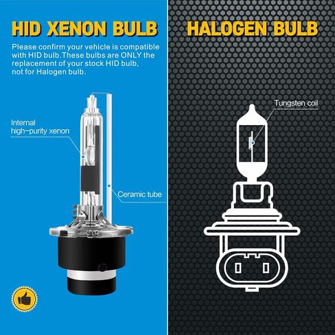 Sinoparcel D5S HID Headlight Bulb with Integrated Ballast - 6000K 35W Xenon Replacement High Low Beam Bulb - Pack of 1 in Saudi Arabia