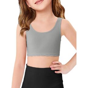 Haloumoning Girls Training Bra Kids Sports Bra with Removable Padding Dance Yoga Bras 7-14Y