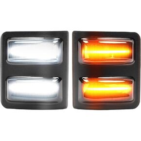 BORDAN Switchback Side Mirror Marker Lights Compatible With Ford 2008-2016 F250 F350 F450 F550 Super Duty Turn Signal Running Light, White LED Parking Lamp, Amber LED Turn Signal Lights (Smoked Lens)