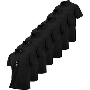 SCODI 7 Pack Polo Shirts for Men with Pocket Moisture Wicking Golf Polo Shirt Short Sleeve Outdoor Work Tactical Tshirt