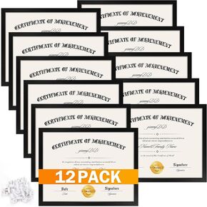 YixangDD 20 PACK Certificate Frames 8.5 x 11,Black Diploma Frame Document Frame with Clear Plexiglass,Picture Frames for Tabletop and Wall Display