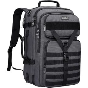 WITZMAN Carry On Travel Backpack for Men Large Convertible 45L Duffle Bag fit 17 Inch Laptop Airline Approved (B688 Black