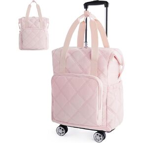 BAGSMART Rolling Duffle Bag with Wheels, 35L Carry on Travel Bag with Detachable Wheels, PVC Wet Pocket Duffle Bag with Handle
