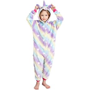 Kids Unicorn Onesie Animal Pajamas Halloween Cosplay Costume Sleepwear Gift for Girls