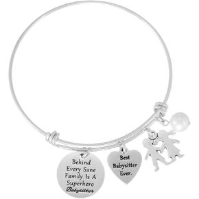 Kivosliviz Babysitter Gifts Bracelet for Women Female Best Babysitter Gift Ideas for Nanny or Caregiver Bracelets Jewelry Babysitters Bracelet