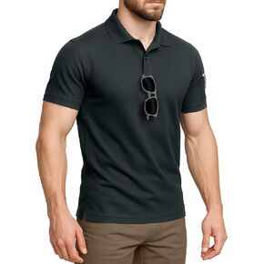 NY Threads Mens Polo Shirt Short Sleeves Quick Dry Performance Tactical Pique Jersey Golf Shirt