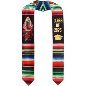 Mexican Graduation Sash Vibrant Print Mexican Flag Stole for Grads Mexican American Sash Class of 2025