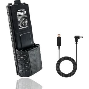 بطارية BAOFENG BF-F8HP BL-5 ممتدة 3800 مللي أمبير في الساعة ليثيوم أيون ذات سعة كبيرة لسلسلة راديو GMRS Ham UV-5R مع كابل الشاحن المباشر