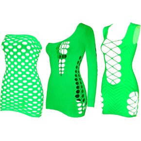 3Pcs Glow in the Dark Fishnet Lingerie Luminous Mesh Bodysuit Stylish Bodysuit Leggings for Womens Party