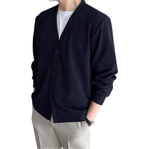 Floerns Men's Solid Long Sleeve Knit Wear V Neck Button Down Cardigan Sweater