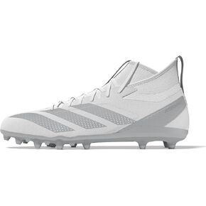 adidas Men's Adizero Impact.2 American Football Sneaker, White/Silver Metallic/White, 11.5