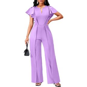 SxClub Elegant Jumpsuits for Women Dressy Formal Casual Long Straight Pants Business Jumpsuit