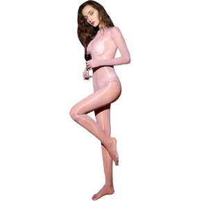 Women's Oil Shiny Bodystocking Sexy Full Body Stocking Sheer Nylon Body Stocking Glossy Pantyhose