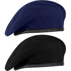 Zhehao 2 PCS Beret Hat Men Men Wool قابلة للتعديل القابلة للتعديل مع جلد خمر للرجال النساء