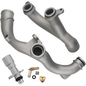 Upgraded Aluminum Coolant Outlet Pipes Kit Compatible with Jaguar,Land Rover Range Rover Sport LR4 3.0L V6/5.0L V8 Replaces LR092992 LR028136 LR049990