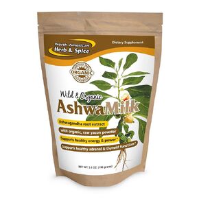 NORTH AMERICAN HERB & SPICE AshwaMilk - 3.5 oz. - Ashwagandha Root Extract, Yacon Powder - Supports Energy, Stamina, Healthy Adrenal & Thyroid Function - Non-GMO - 36 Servings