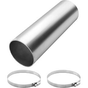 Universal 4" (102mm) Outside Diameter Aluminum Alloy Straight Intercooler Pipe Air Intake Tube For Cooling Systems, Polished Brushed Finish.-Length 11.8" (300mm)