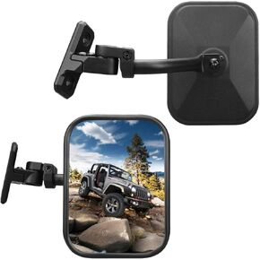 Wrangler Mirrors Doors Off Compatible with Wrangler JK TJ & Unlimited 1997-2018,Wrangler Side Mirrors Fold and Reset When Encountering Obstacles, HD Anti-shake and Anti-dazzle