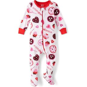 The Children's Place Baby Girl's and Toddler Long Sleeve 100% Cotton Zip-Front One Piece Footed Pajama