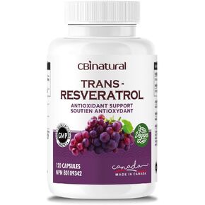 Trans-Resveratrol (98% Pure) 600 mg, 120 Vegan Capsules, 4-Month Supply