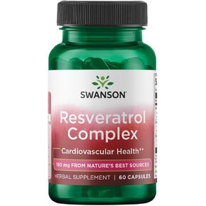 مجمع Swanson Resveratrol - المكملات العشبية التي تعزز صحة وحماية القلب والأوعية الدموية - الصيغة الطبيعية التي تعزز الصحة الطبيعية والعافية - (60 كبسولة)