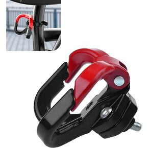 Motorcycle Hanger Hook, Hanging Pothook Accessories for Scooter, Electric Scooter Hanger Gadget Bag Double Claw Hook, Helmet Luggage Bag Hook Holder for Moped Scooters Bicycles (Red)
