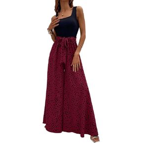 Yajedo Women's Jumpsuits Dressy Casual Summer Loose Wide Leg Tank Top Jumpsuit with Belt
