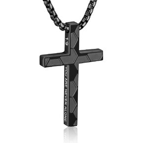 Soccer Cross Necklace for Boys Men Inspirational Christian Bible Verse Cross Pendant Stainless Steel Chain 20+2 inch Soccer Jewelry Religious Gift for Men in Kuwait