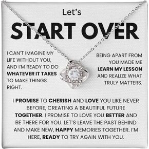 I'm Sorry Necklace for Her – Apology & Forgiveness Gift with Heartfelt Message Card & Stunning Gift Box for Wife, Girlfriend, or Soulmate