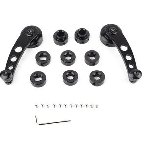 Window Crank,2pcs Alloy Window Handle Riser Winder Crank Fit for Classic Car (Black)