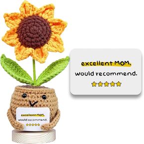 Gossby Inspirational Gift - Positive Sunflower Doll Crochet - Never Forget The Difference That You Make - Appreciation Positive Gift for Women, Friend Sister, Coworker - Mothers Day, Birthday Present
