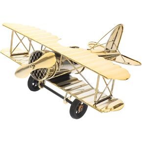 طراز Zerodeko Hang Retro Airplane Aircraft ، Metal Vintage Airplane Toy Gold Vintage Airplane Decor