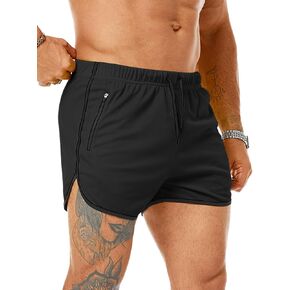 Men's Running Shorts 3" Quick Dry Lighweight Gym Workout Shorts with Zipper Pockets Athletic Jogging Shorts