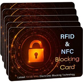 Saitech It 10 PK RFID بطاقات حظر حماية محفظتك ومحفظة وبطاقات كاملة من محفظة سرقة NFC للرجال والنساء - Orange Black (10 Pack SL)