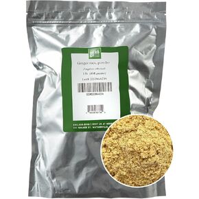 Monterey Bay Herb Co. Ginger Ginger Root Powder | التوابل النفاذة | أضف إلى الأطعمة | استخدم في حوض الاستحمام والدبابات (1/4 رطل ، مسحوق)
