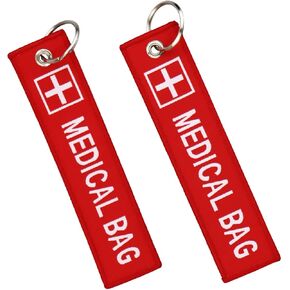 2 Pack Medical Alert Bag Tag for Medical Bag CPAP Respiratory Devices Diabetes Allergy Epipen Inside First Aid Tag
