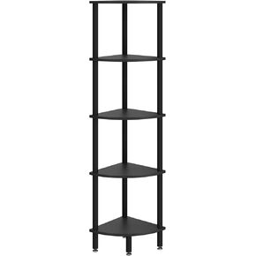 Ibuyke 5 Tier Corner Shelf Stand ، رف عرض الزاوية الصناعية ، رف الكتب الزاوية لغرفة المعيشة ، غرفة نوم ، مطبخ ، مكتب منزلي ، WBC010W الأبيض
